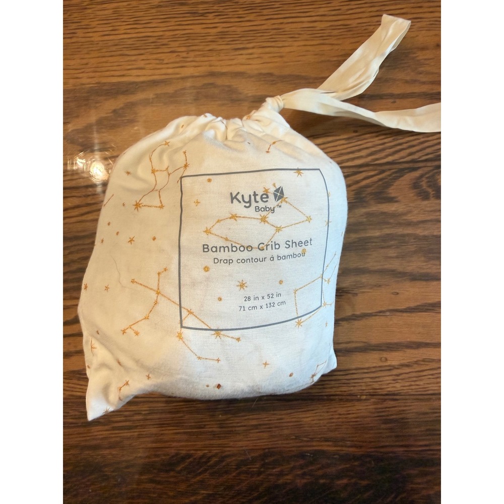 Kyte Baby Crib Sheet Kids OS White Gold Constellation Bamboo Rayon Celestial